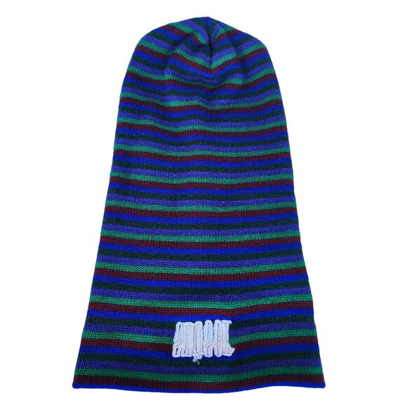 Stussy long border skater surfer beanie red blue green purple 15" Slouchy - Picture 9 of 10